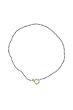 Zusss ketting van streep kraaltjes wit/donkerblauw