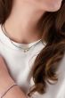Zusss ketting van streep kraaltjes wit/donkerblauw