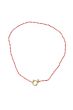 Zusss ketting van streep kraaltjes wit / rood