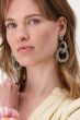 Zusss oorbellen van touw off white/zwart