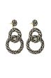 Zusss oorbellen van touw off white/zwart