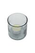 Zusss waxinelichthouder hammered glas M grijsblauw