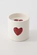Zusss geurkaars keramiek hart wit/rood