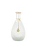 Zusss vaasje glas ribbel 15cm transparant