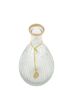 Zusss vaasje glas ribbel 15cm transparant