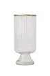 Zusss tafelvaas S op voet glas ribbel