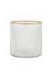Zusss waxinelichthouder glas ribbel transparant