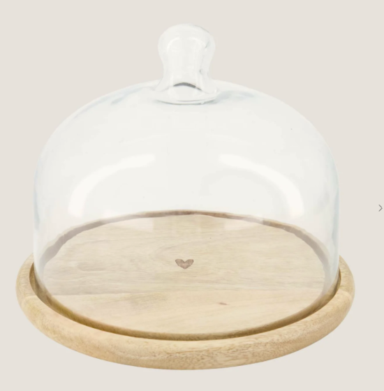 Zusss stolp glas op houten plateau hartje