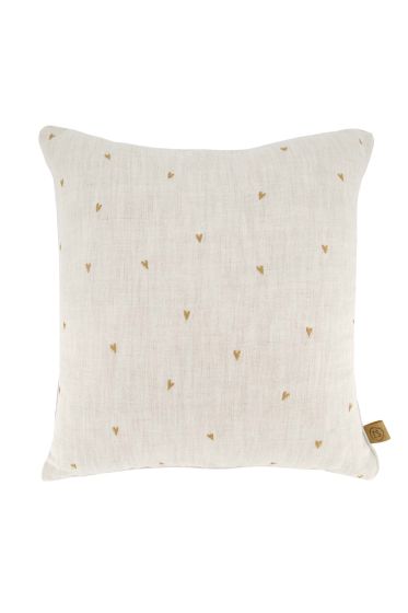 Zusss kussen hartje 45x45 peper en zout / camel