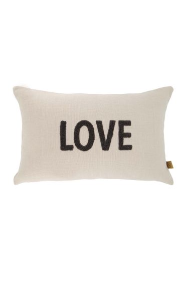 Zusss kussen love 50x30cm antracietgrijs/zand