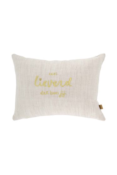 Zusss kussen lieverd 35x25cm peper en zout/goud