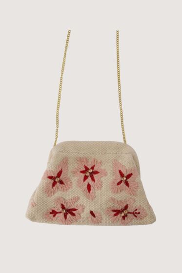 Zusss geborduurd bloem tasje-One Size