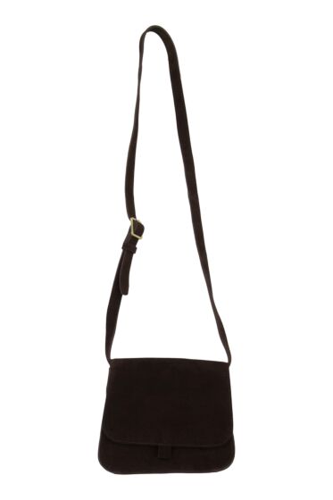  Zusss suede schoudertasje chocoladebruin