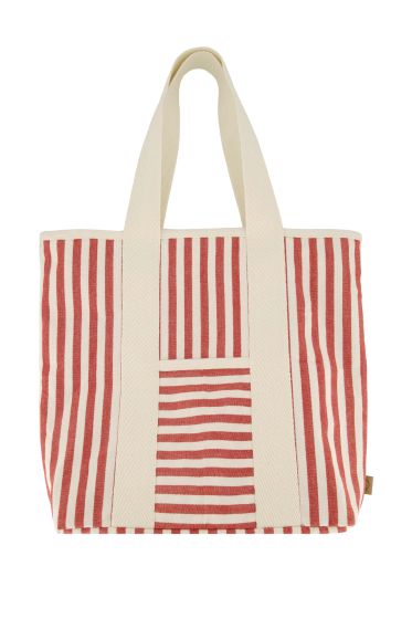 Zusss streep tas in wit/rood