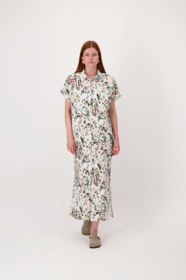 Zusss wijde jurk met vlekkenprint