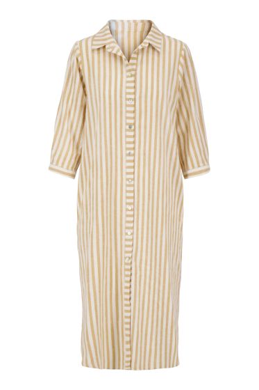 Zusss linnen streep jurk off white / taupe