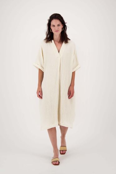 Zusss mousseline tuniek met kraag off white