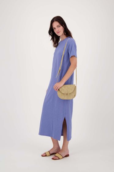 Zusss lange t-shirt jurk met split paarsblauw