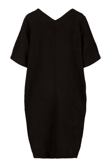 Zusss linnen tuniek met v-hals zwart