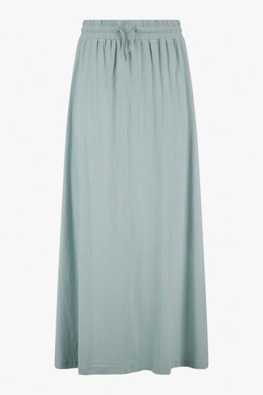 Zusss lange wijde jersey rok vergrijsd blauw