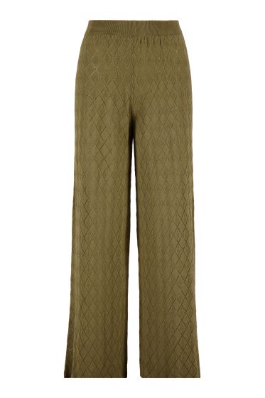 Zusss gebreide broek ajour kaki