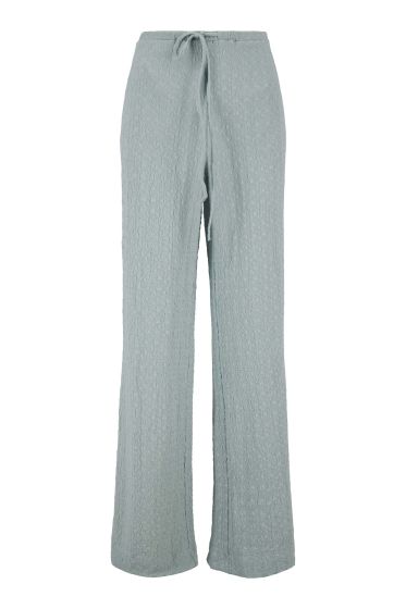 Zusss broek van crinkle stof vergrijsd blauw