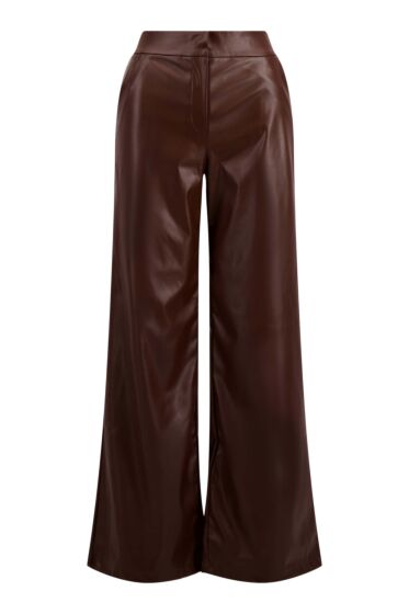  Zusss faux glans leren wideleg mid brown