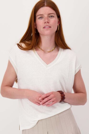 Zusss V hals top met lurex boord