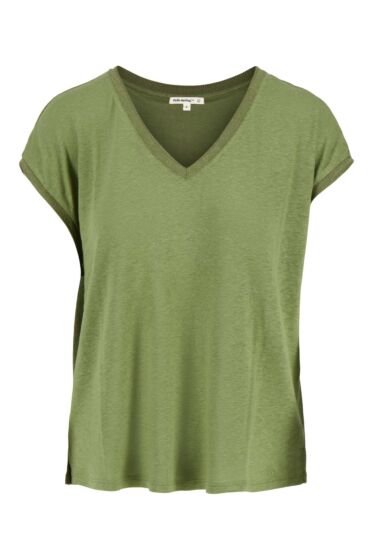 Zusss V hals top met lurex boord