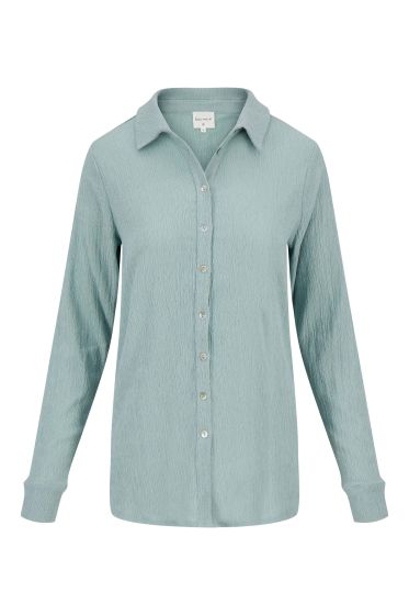 Zusss crincle blouse 3/4 mouw grijsblauw