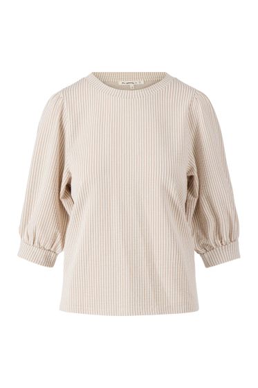 Zusss pofmouw top gestreept off white/ecru