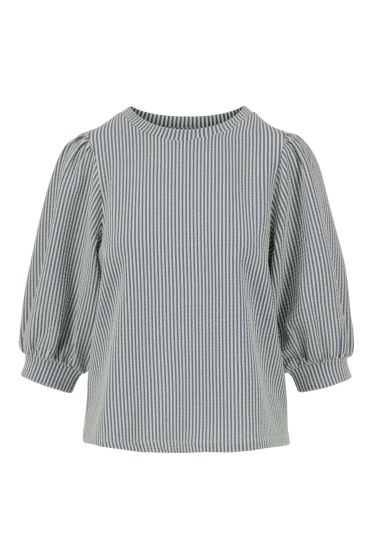 Zusss pofmouw top gestreept wit / donkerblauw