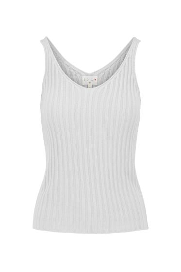 Zusss singlet gebreid in rib off white
