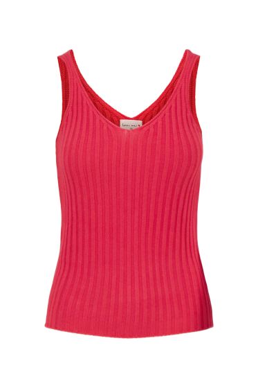 Zusss singlet gebreid in rib rood