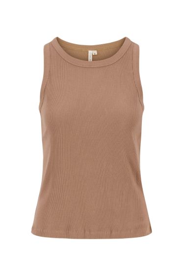 Zusss singlet ronde hals in rib taupe