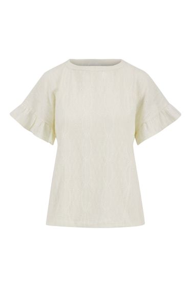 Zusss T-shirt met vlindermouw off white