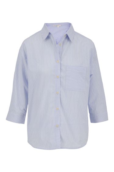 Zusss blouse 3/4 mouw in streep wit/blauw