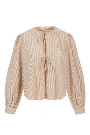 Zusss strik blousejasje gestreept off white / ecru