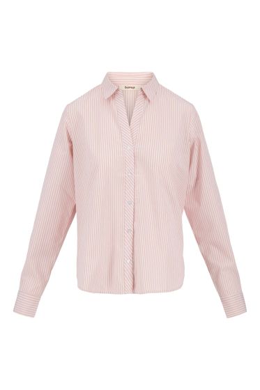 Zusss blouse streep diagonaal accent wit/roze