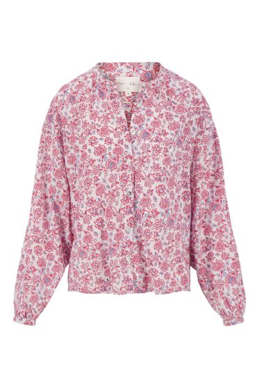Zusss blouse lange mouw met print wit / rood