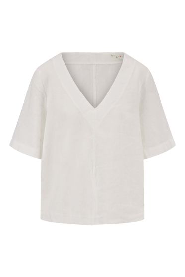 Zusss linnen v-hals top off white