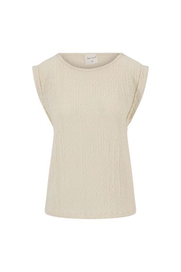Zusss mouwloze top van crinkle stof off white