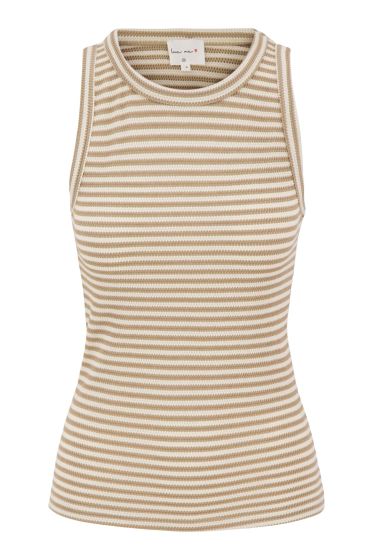 Zusss singlet van crochet stof sahara/wit