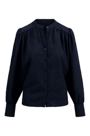 Zusss ballon mouw blouse met paisley structuur