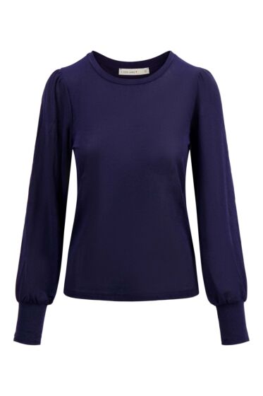Zusss top met lange mouwen en col shimmer