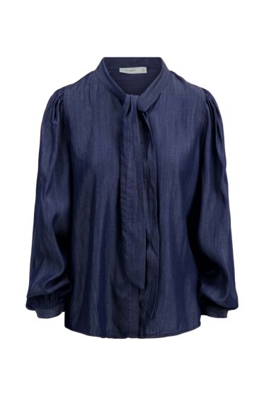 Zusss denim blouse met strik