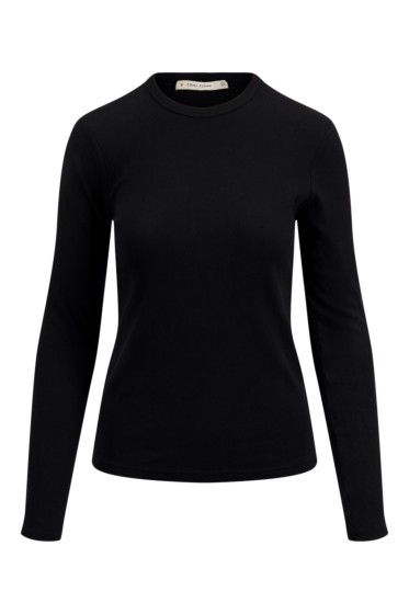 Zusss basic rib ronde hals top met stretch