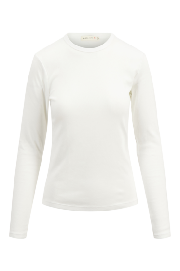 Zusss basic rib ronde hals top met stretch