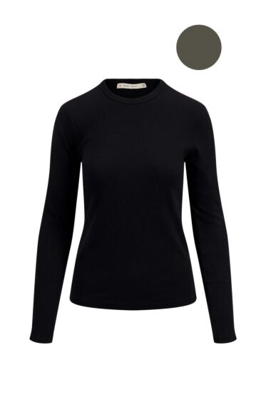Zusss basic rib ronde hals top met stretch