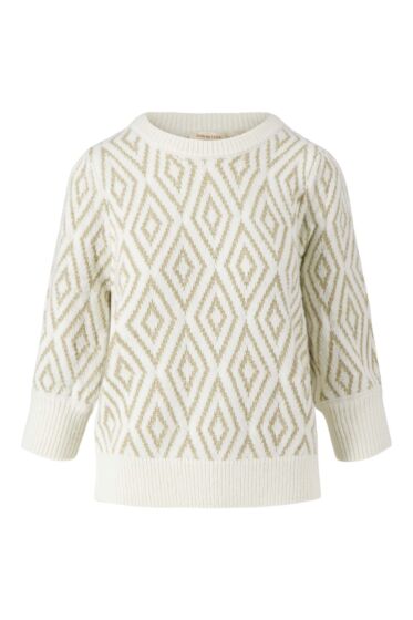 Zusss pofmouw trui met lurex nordic jacquard